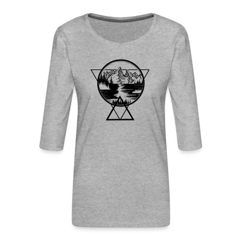 Geometrische Landschaft - Frauen Premium 3/4-Arm Shirt