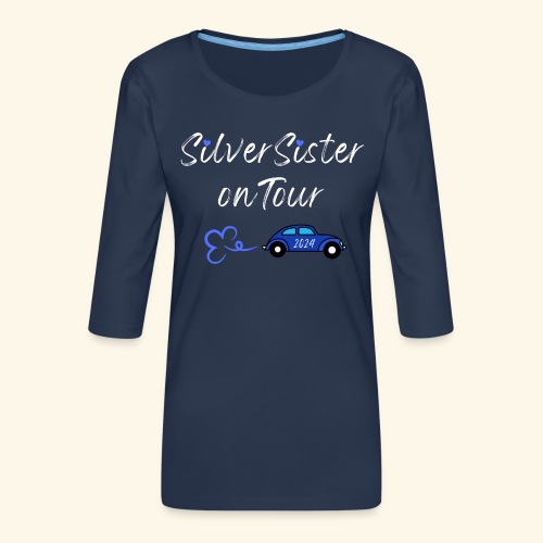 Silversister on Tour2024 white - Frauen Premium 3/4-Arm Shirt