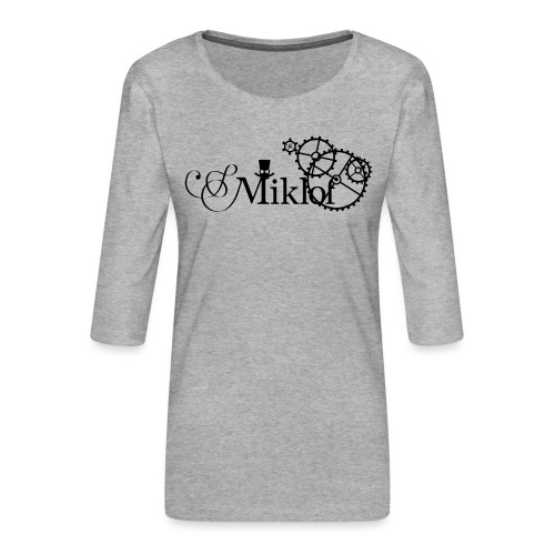 miklof logo black 3000px - Women's Premium 3/4-Sleeve T-Shirt
