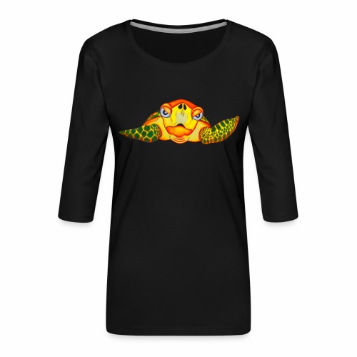 Boze Turtle Fluo - Vrouwen premium shirt 3/4-mouw