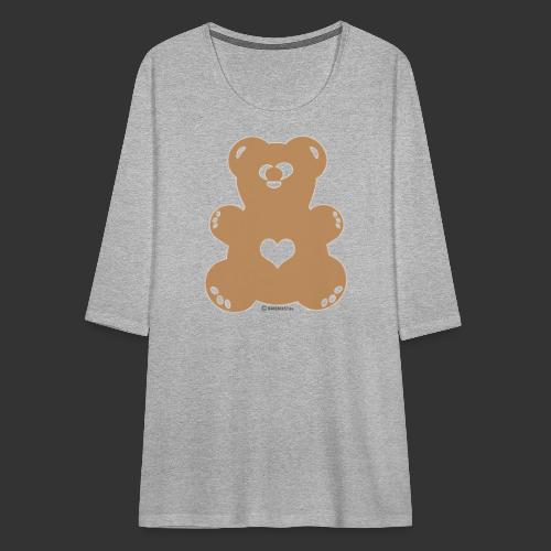 Bärenlust - squinting bear in light brown (color 3) - Women's Premium 3/4-Sleeve T-Shirt