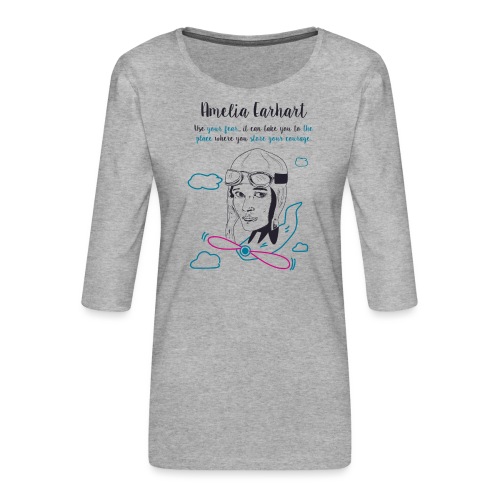 Amelia Earhart - Women's Premium 3/4-Sleeve T-Shirt