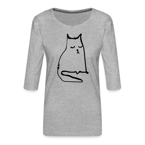 sad cat - Frauen Premium 3/4-Arm Shirt