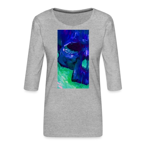 Blue Skull #2 - Vrouwen premium shirt 3/4-mouw