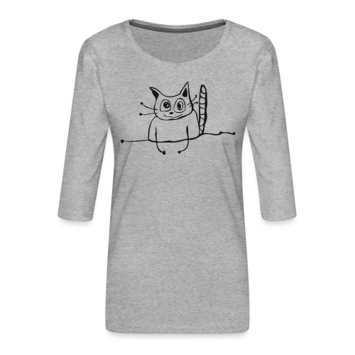 Freundliche Katze - Frauen Premium 3/4-Arm Shirt