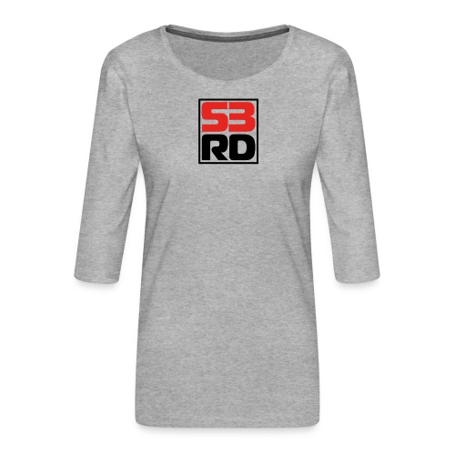53RD Logo kompakt umrandet (schwarz-rot) - Frauen Premium 3/4-Arm Shirt