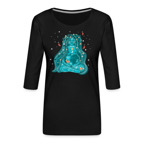 Mutter Erde Gaia - Urgöttin allen Lebens - Frauen Premium 3/4-Arm Shirt