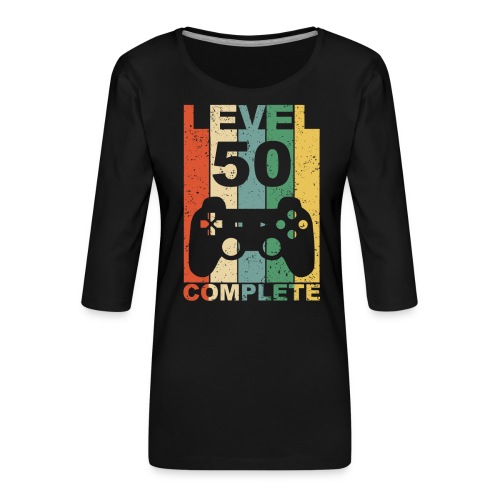 50. Geburtstag 50 Jahre Level Complete Gamer - Frauen Premium 3/4-Arm Shirt