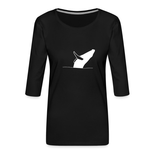 Jumping whale - white - Frauen Premium 3/4-Arm Shirt