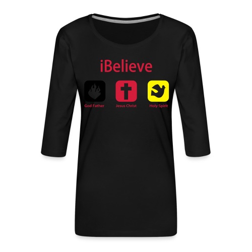 iBelieve - Jesus Shirt (UK) - Frauen Premium 3/4-Arm Shirt