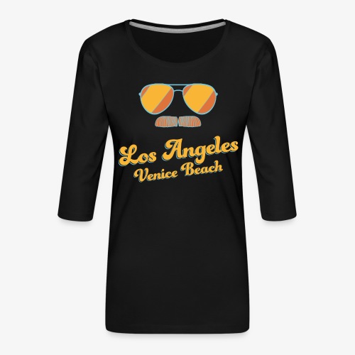 Los Angeles Venice Beach - Sunglasses - Mustache - Frauen Premium 3/4-Arm Shirt