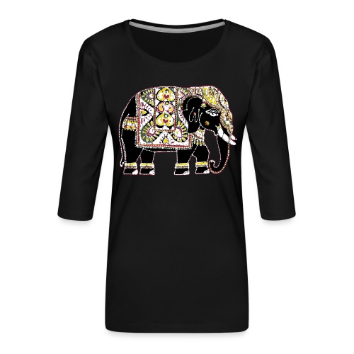 Indian elephant for luck - Women's Premium 3/4-Sleeve T-Shirt