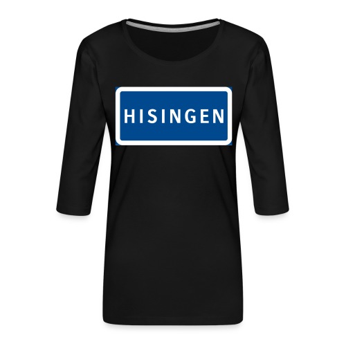 Vägskylt Hisingen - Premium-T-shirt med 3/4-ärm dam