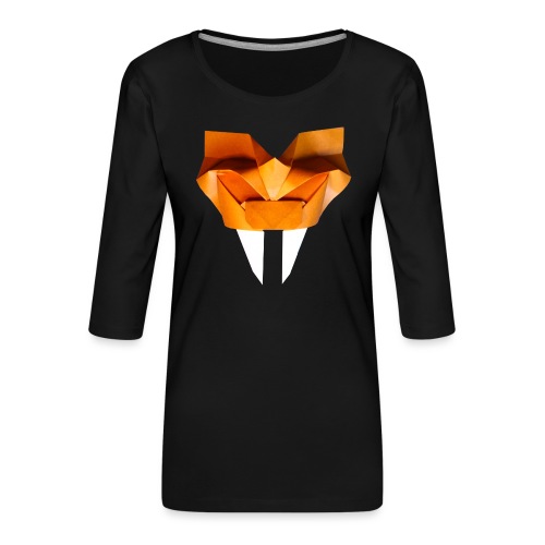 Origami Saber Toothed Tiger Mask - Origami Tiger - Women's Premium 3/4-Sleeve T-Shirt