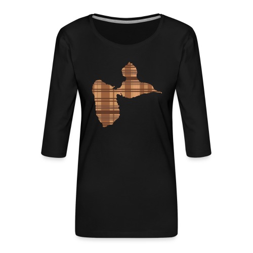 Tshirt gwada madrasse Marron - T-shirt Premium manches 3/4 Femme