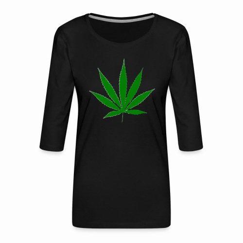 basice weed leaf - Women's Premium 3/4-Sleeve T-Shirt