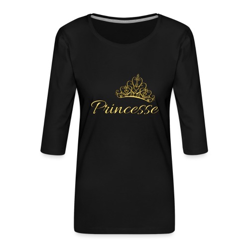 Princesse Or - by T-shirt chic et choc - T-shirt Premium manches 3/4 Femme