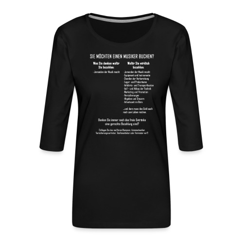Musiker buchen - Frauen Premium 3/4-Arm Shirt
