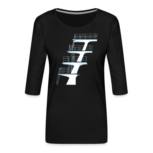 sprungturm freibad - Frauen Premium 3/4-Arm Shirt