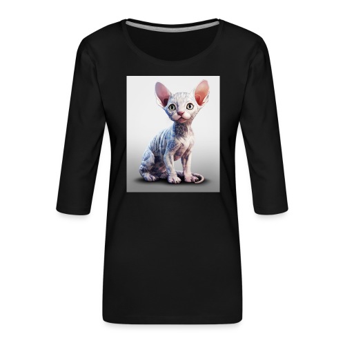 Sphynx Cat porcelain - Koszulka damska Premium z rękawem 3/4