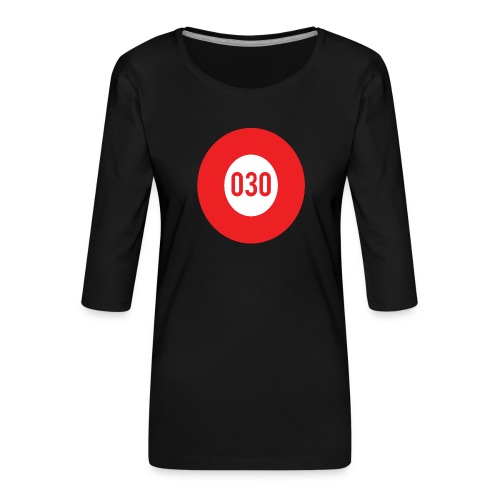 030 logo - Vrouwen premium shirt 3/4-mouw
