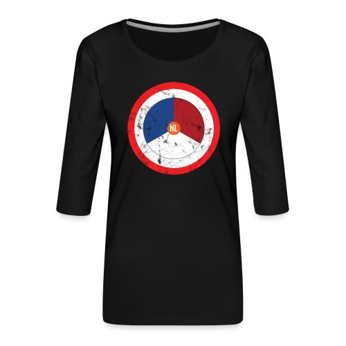 NL washed logo - Vrouwen premium shirt 3/4-mouw