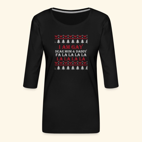 Gay Christmas sweater - Koszulka damska Premium z rękawem 3/4