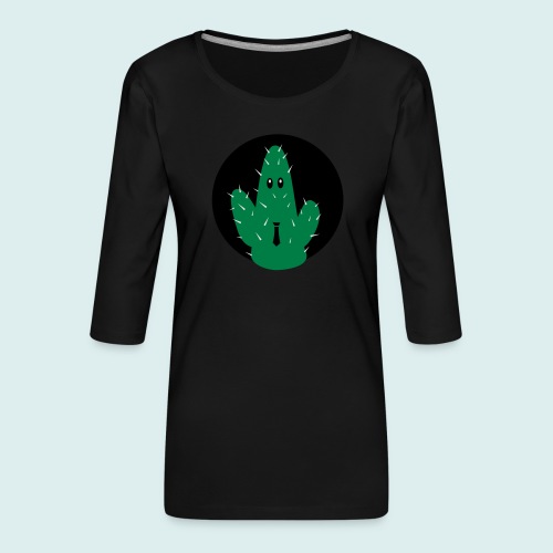 cactus tie - Vrouwen premium shirt 3/4-mouw