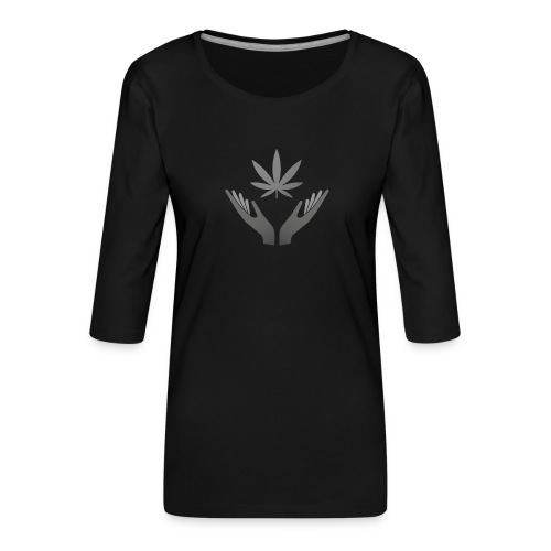 Cannabis-Logo - T-shirt Premium manches 3/4 Femme
