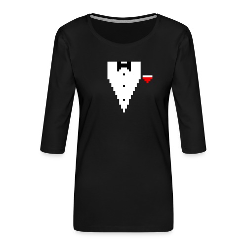 Tuxedo Pixel - Frauen Premium 3/4-Arm Shirt