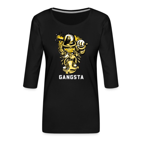 Gangsta dog - Premium T-skjorte med 3/4 erme for kvinner
