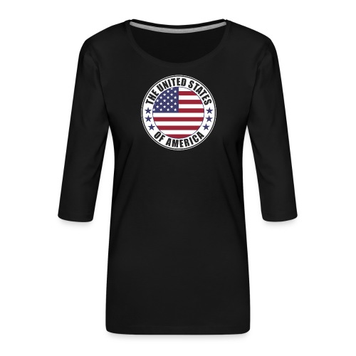 The United States of America - USA flag emblem - Women's Premium 3/4-Sleeve T-Shirt