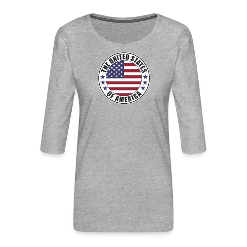 Godło flagi Stanów Zjednoczonych - USA - Koszulka damska Premium z rękawem 3/4