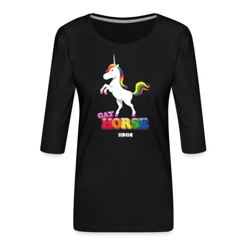 Unicorns are gay - Premium-T-shirt med 3/4-ärm dam
