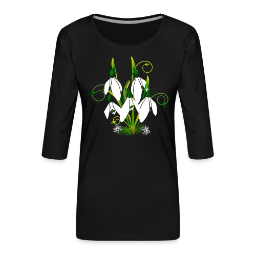Schneeglöckchen, Blumen, Blüten, floral, Ornamente - Frauen Premium 3/4-Arm Shirt