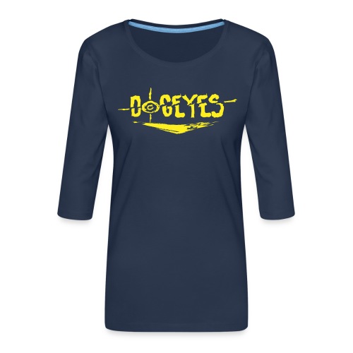 Dogeyes Logo - Women's Premium 3/4-Sleeve T-Shirt