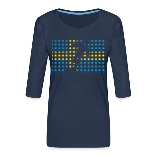 Sverige fotboll flagga - Premium-T-shirt med 3/4-ärm dam