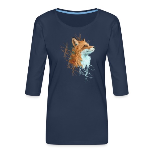 Happy Fox - Dame Premium shirt med 3/4-ærmer
