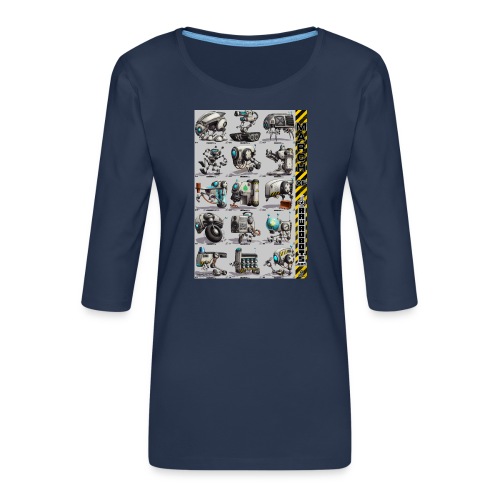 March of Rawrobots 01-15 - Dame Premium shirt med 3/4-ærmer