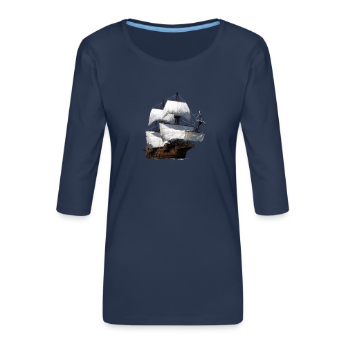 Segelschiff - Frauen Premium 3/4-Arm Shirt