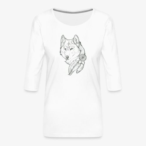 wolf - Vrouwen premium shirt 3/4-mouw