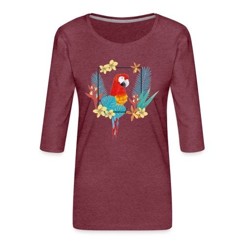 Papagei - Frauen Premium 3/4-Arm Shirt
