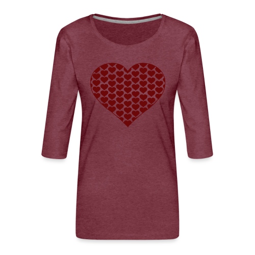 Viele Herzen ein Herz dunkelrot - Frauen Premium 3/4-Arm Shirt