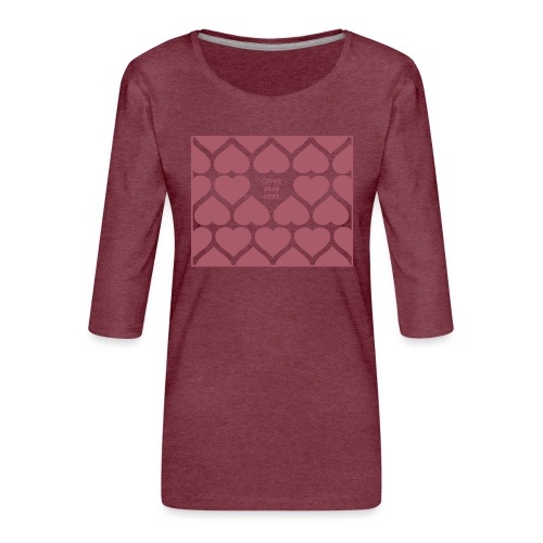Herzen Quadrat flieder - Frauen Premium 3/4-Arm Shirt