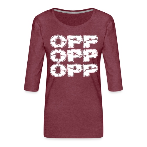 OPP Logo White - Naisten premium 3/4-hihainen paita