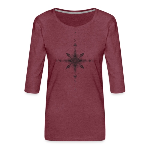 Geometrische Kompass - Frauen Premium 3/4-Arm Shirt