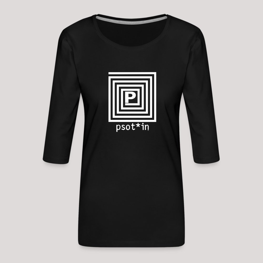 psot*in Weiß - Frauen Premium 3/4-Arm Shirt Schwarz