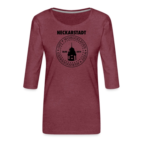 Neckarstadt Blog seit 2014 (Logo dunkel) - Frauen Premium 3/4-Arm Shirt