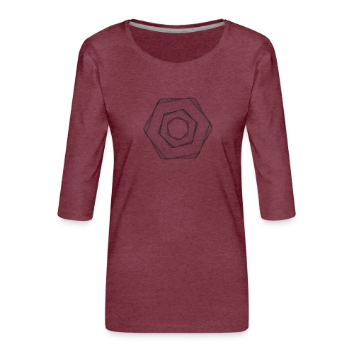 Hexogram Art - Vrouwen premium shirt 3/4-mouw