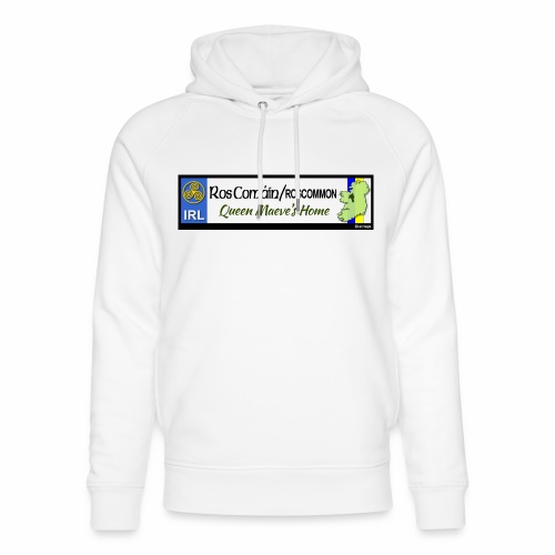 ROSCOMMON, IRELAND: licence plate tag style decal - Unisex Organic Hoodie by Stanley & Stella